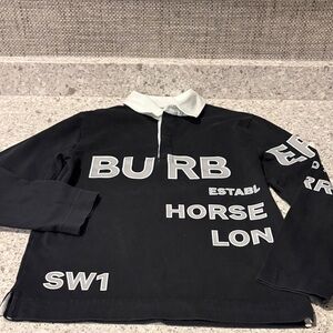 Burberry Black and White Kids Polo Shirt